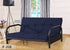 Fabric Shown Blue Black Metal Futon - DirectBed