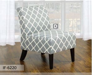Grey Fabric Accent Chair With Quatrefoil Design - DirectBed