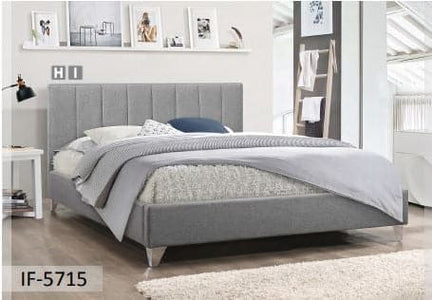 Grey Fabric Chrome Legs Bed - DirectBed