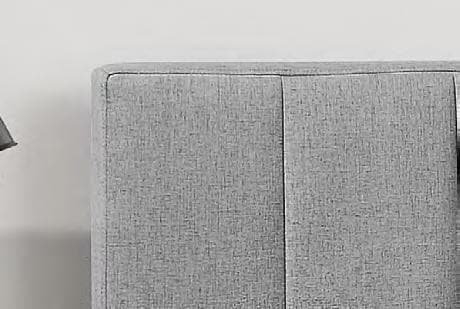 Grey Fabric Chrome Legs Bed Queen Bed - DirectBed
