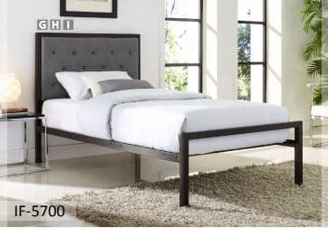 Grey Fabric Headboard Padded Bed - DirectBed