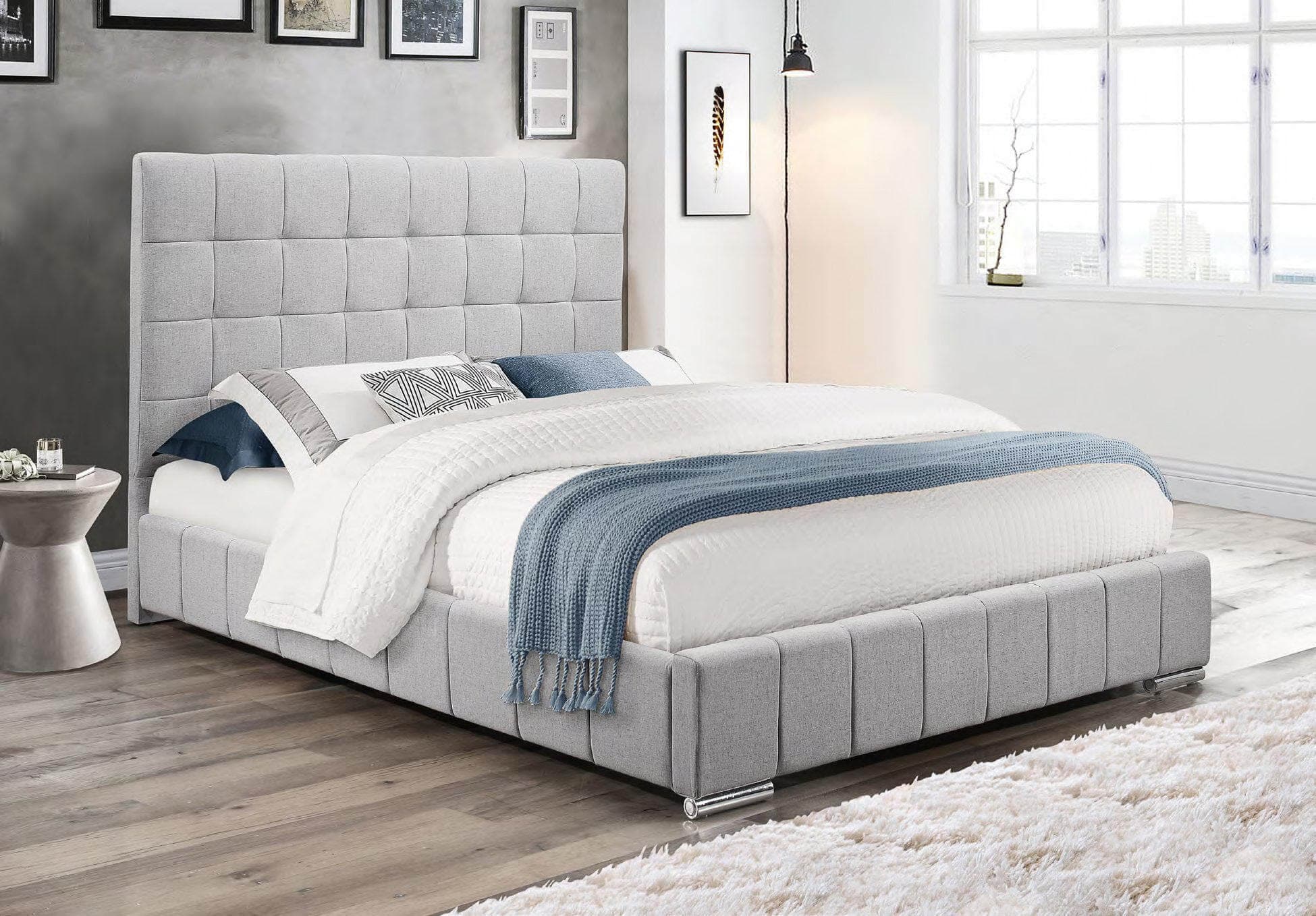 Grey Fabric Modern Bed - DirectBed
