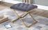 Grey Velvet Fabric Ottoman With Gold Legs - DirectBed