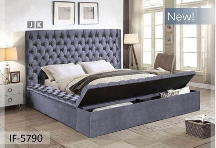 Grey Velvet Storage Bed - DirectBed