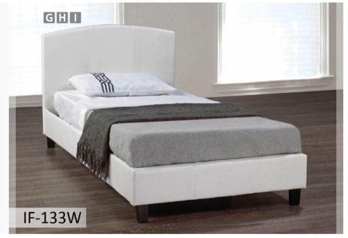 White Modern PU Bed - DirectBed | Mattress Stores Hamilton, Niagara Falls, St Catharines, Stoney Creek, Burlington, Oakville, Ancaster