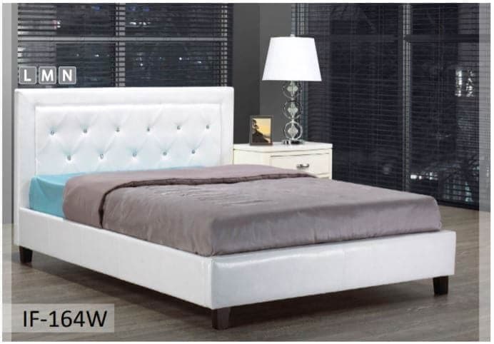 White PU Bed With Rhinestone Jewels - DirectBed