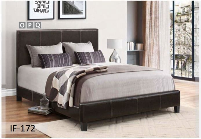 Espresso PU Contrast Stitching Bed - DirectBed