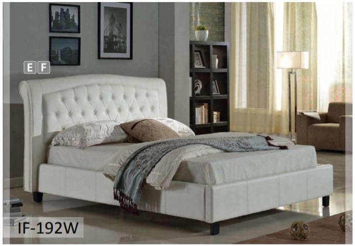 White PU Leather Bed - DirectBed