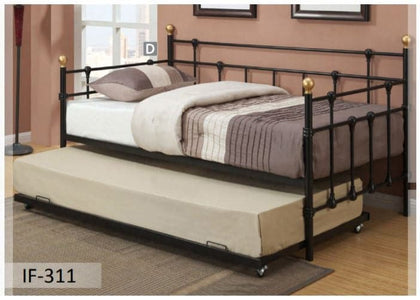 Black Gold Accents Metal Frame Bed - DirectBed