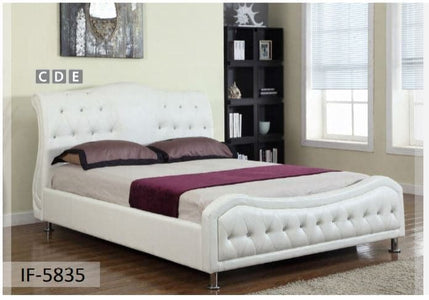 White Stylish PU Bed With Rhinestone Jewels - DirectBed