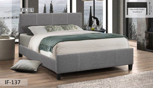 Light Grey Fabric Bed With Contrast Stitching - DirectBed