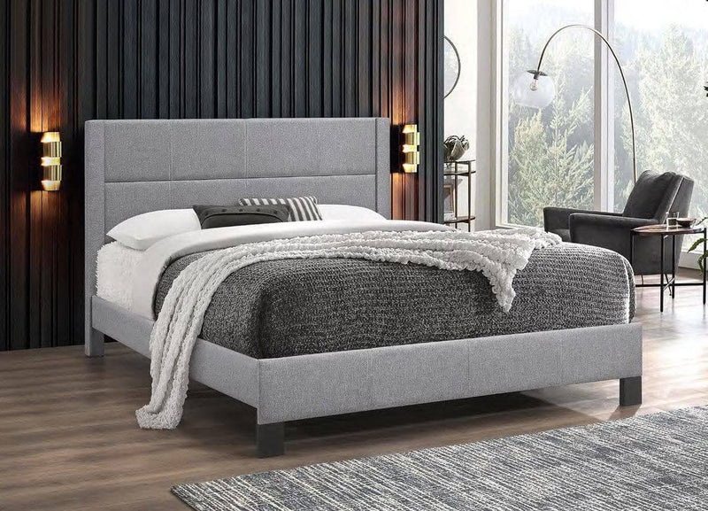 Light Grey Fabric Bed with Contrast