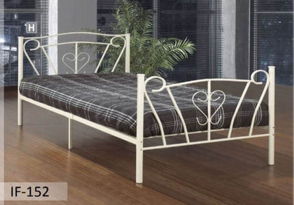 Off-White Metal Bed - DirectBed