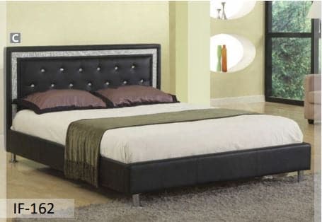 Rhinestone Jewels Black PU Bed - DirectBed