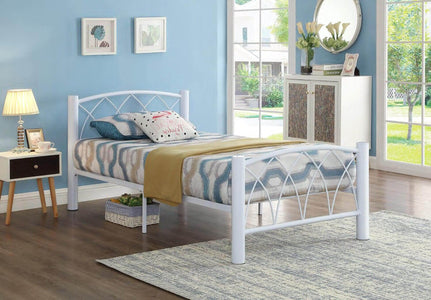 White Metal Mattress Support Bed Single Bed - DirectBed